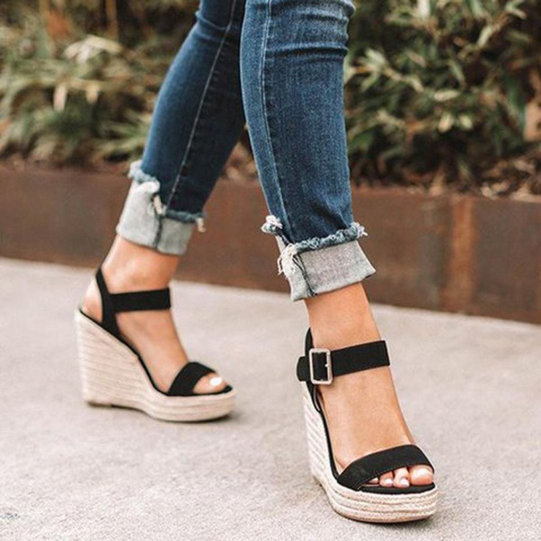 Patent Leather Wedge Sandals for Women