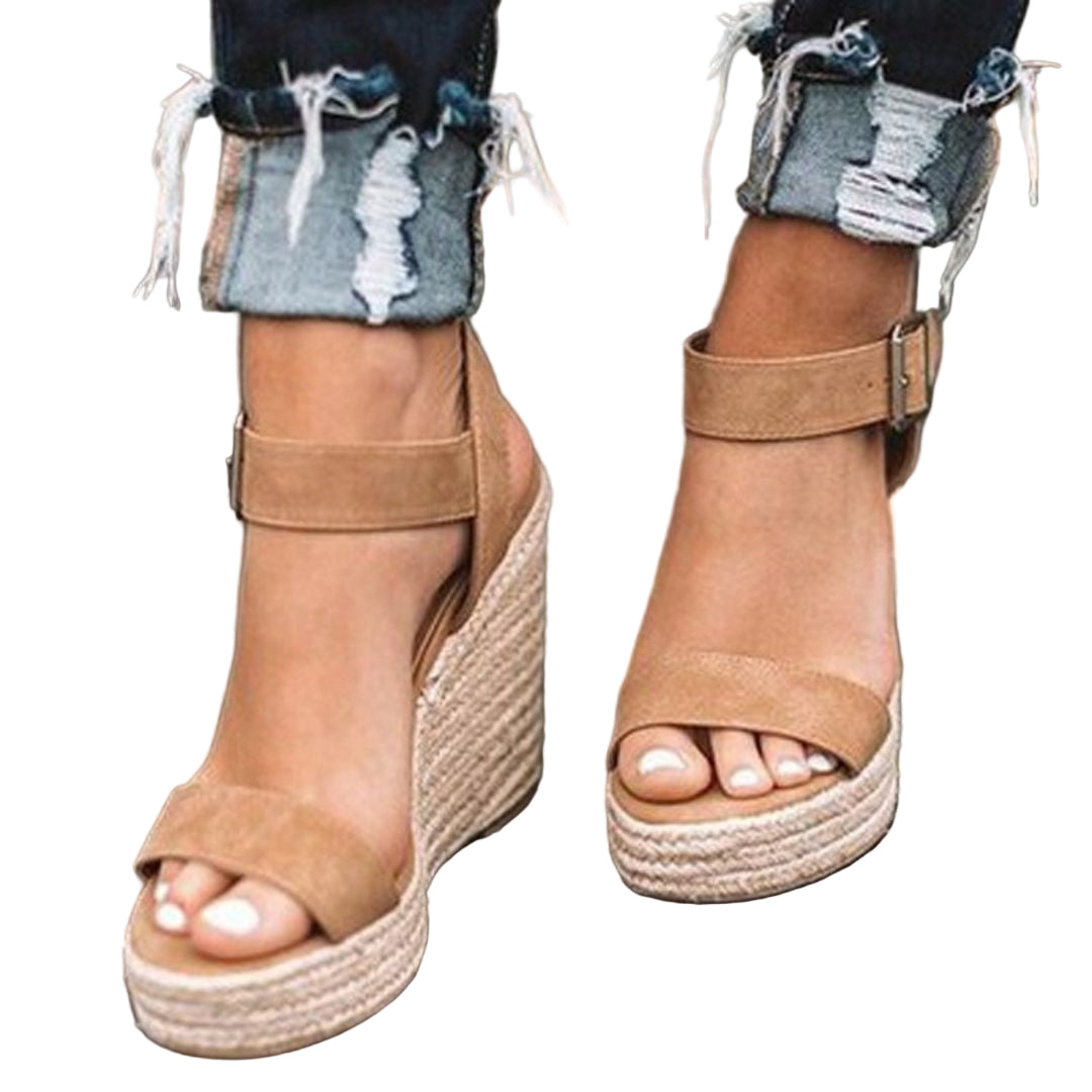 Patent Leather Wedge Sandals for Women