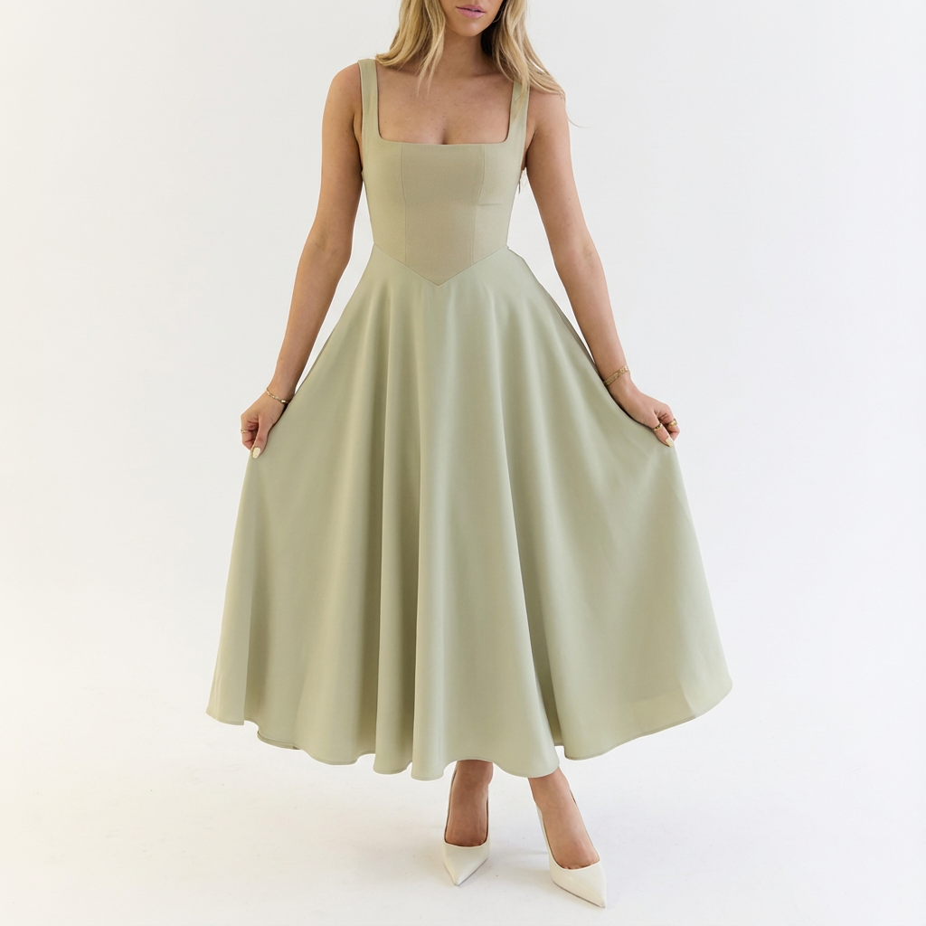 A-Line Strap Midi Dress for Women