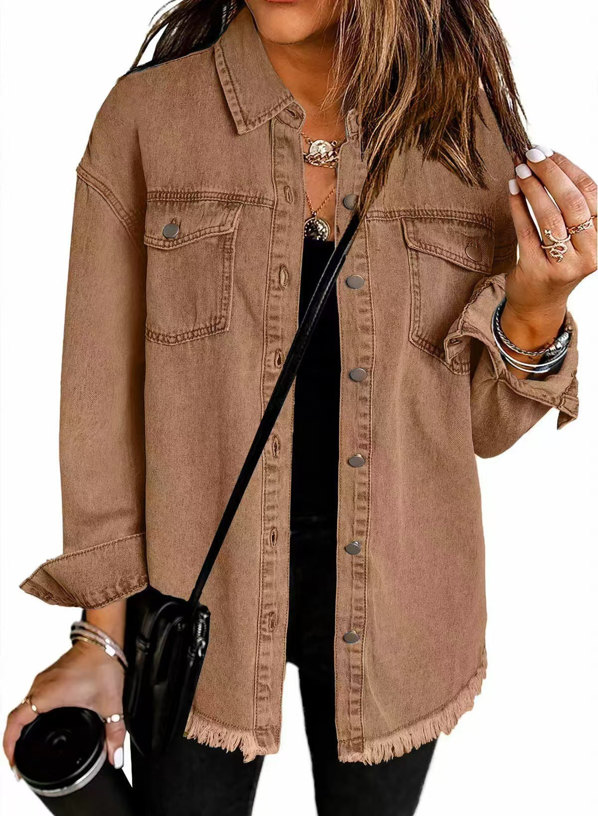 Relaxed Denim Shirt Jacket for Women
