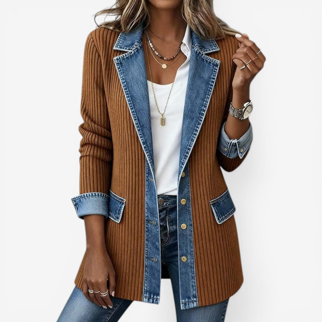Women's Blazer with Texture Contrast | Perfect for Everyday Wear