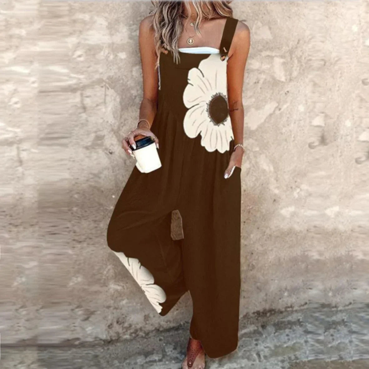 Printed Sleeveless Jumpsuit for Women