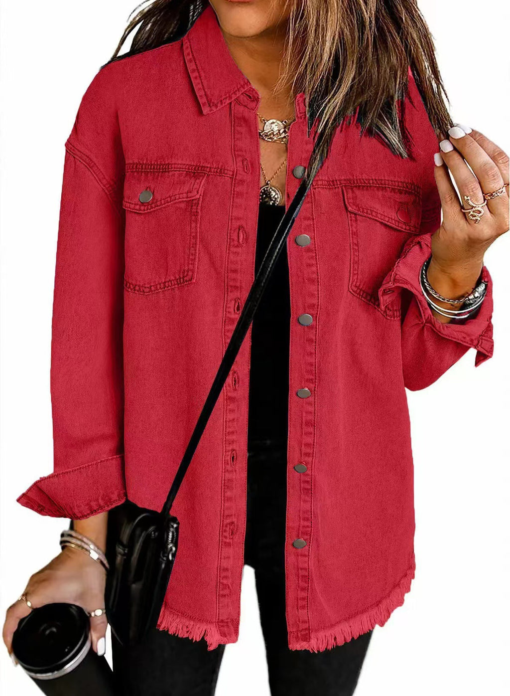 Relaxed Denim Shirt Jacket for Women