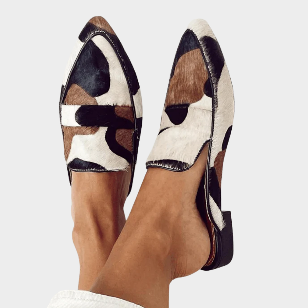 Pointed Toe Animal Print Moccasins for Women