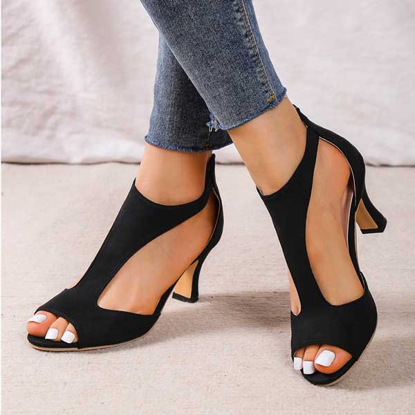 Women's High Heel Sandals with Back Closure