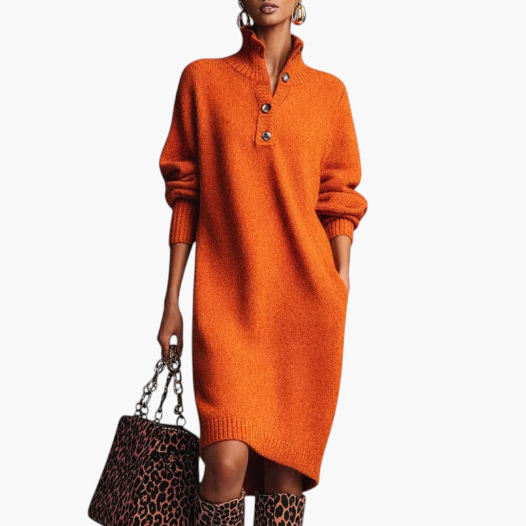 Oversized Ribbed Sweater Dress for Women