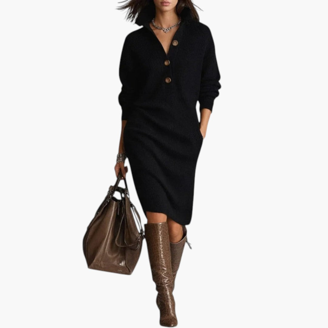 Oversized Ribbed Sweater Dress for Women