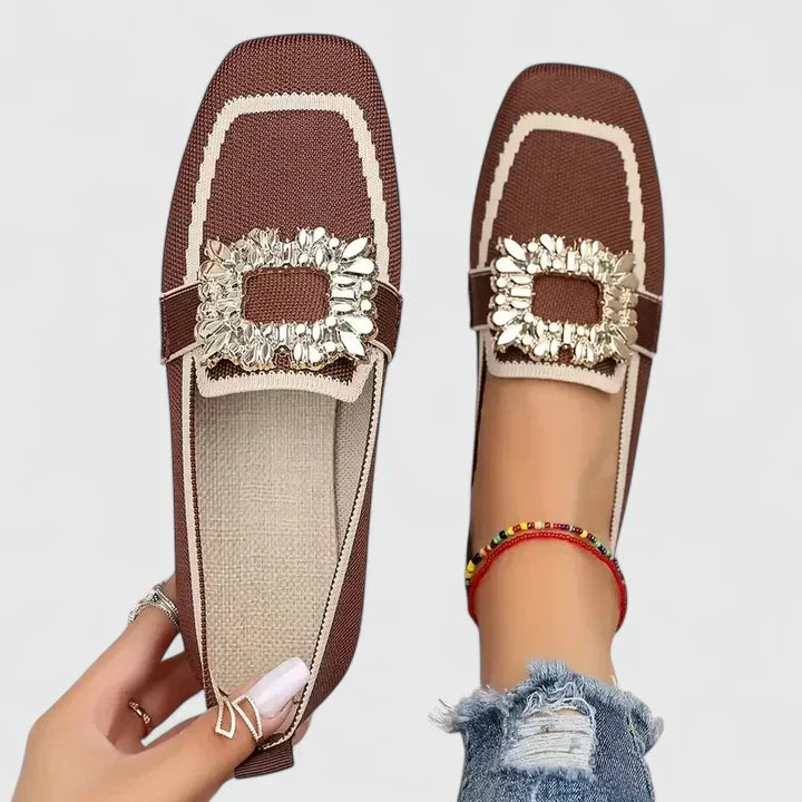 Flat Shoes with Stone Embellishments for Women