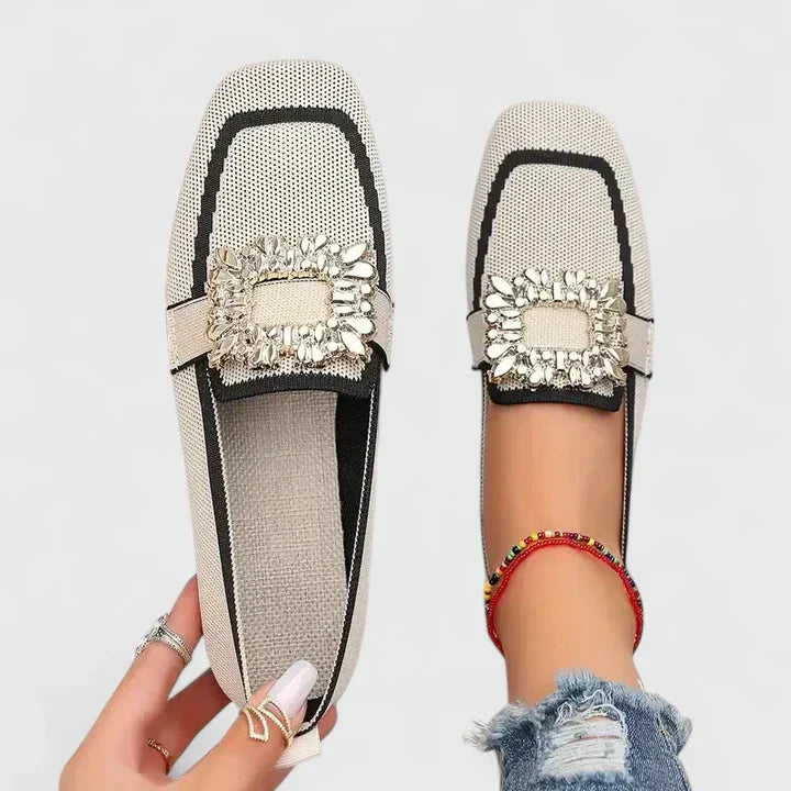 Flat Shoes with Stone Embellishments for Women