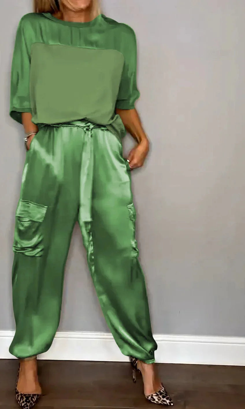 Two-piece satin set for women