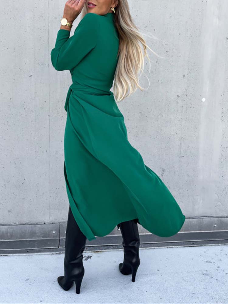 Long shirt dress with long sleeves for women