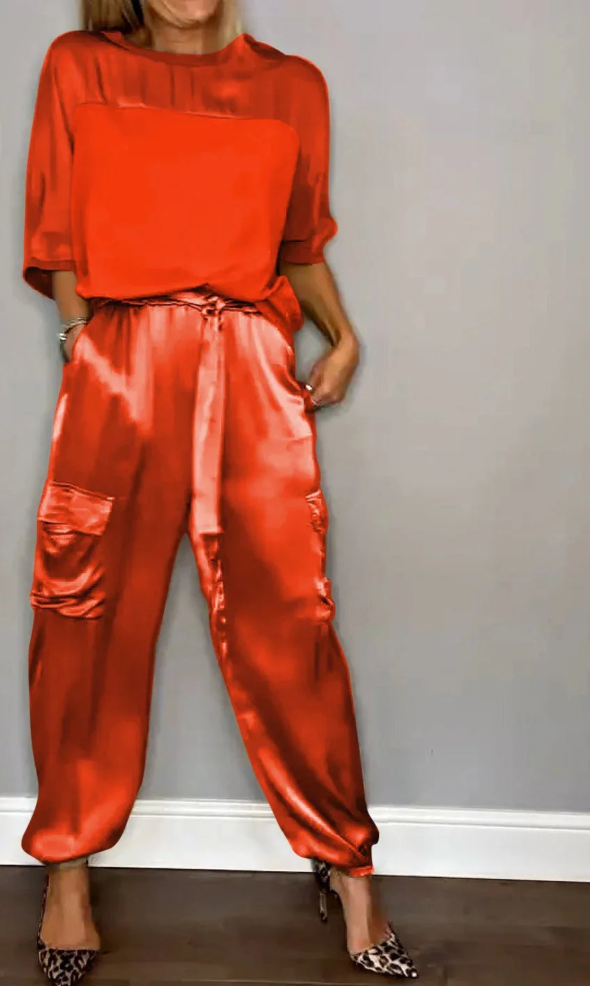 Two-piece satin set for women