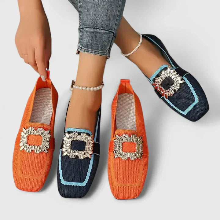 Flat Shoes with Stone Embellishments for Women