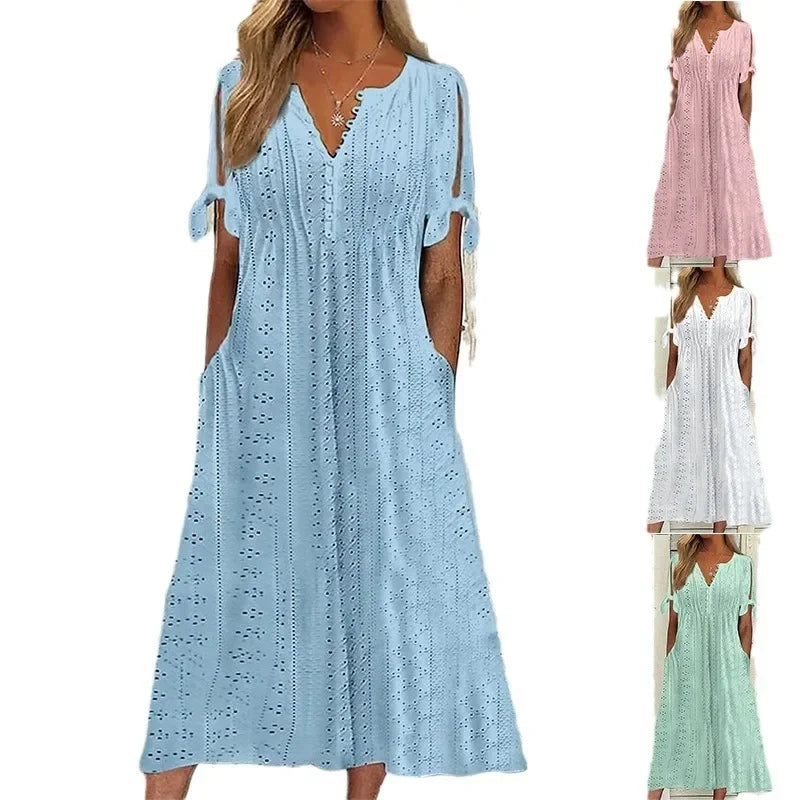 Lace Dress with V-Neck for Women