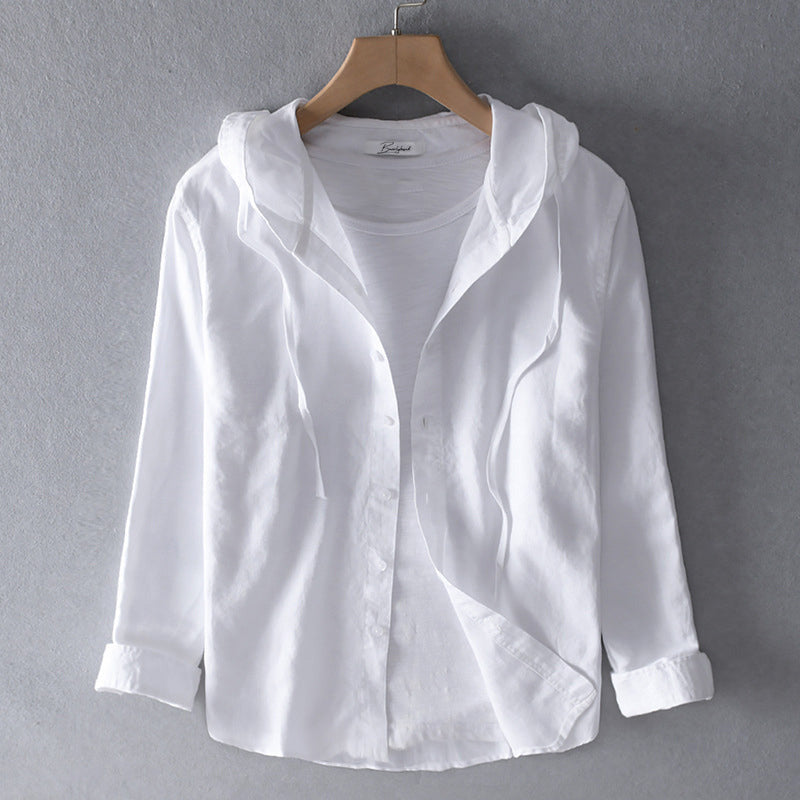 Women's Linen Hooded Shirt