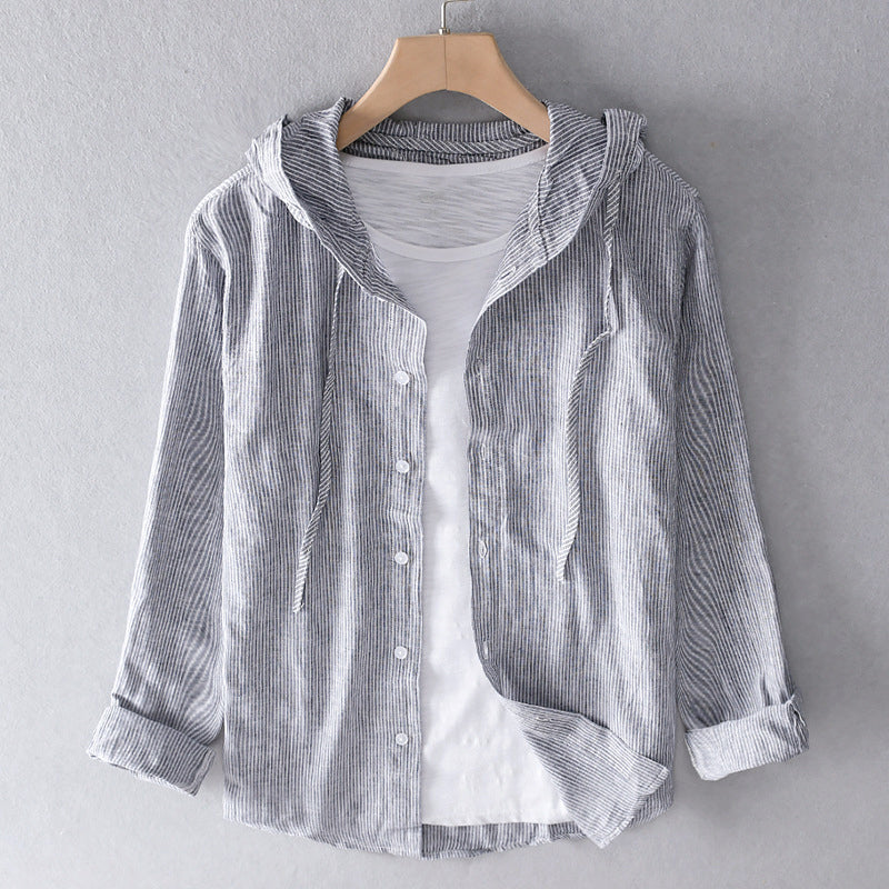 Women's Linen Hooded Shirt