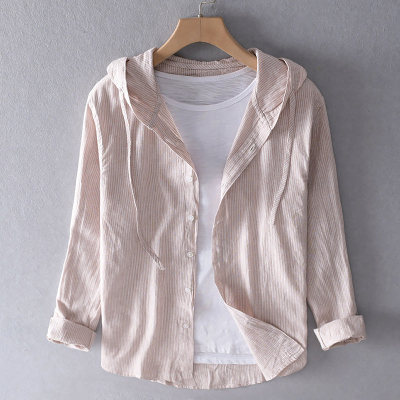 Women's Linen Hooded Shirt