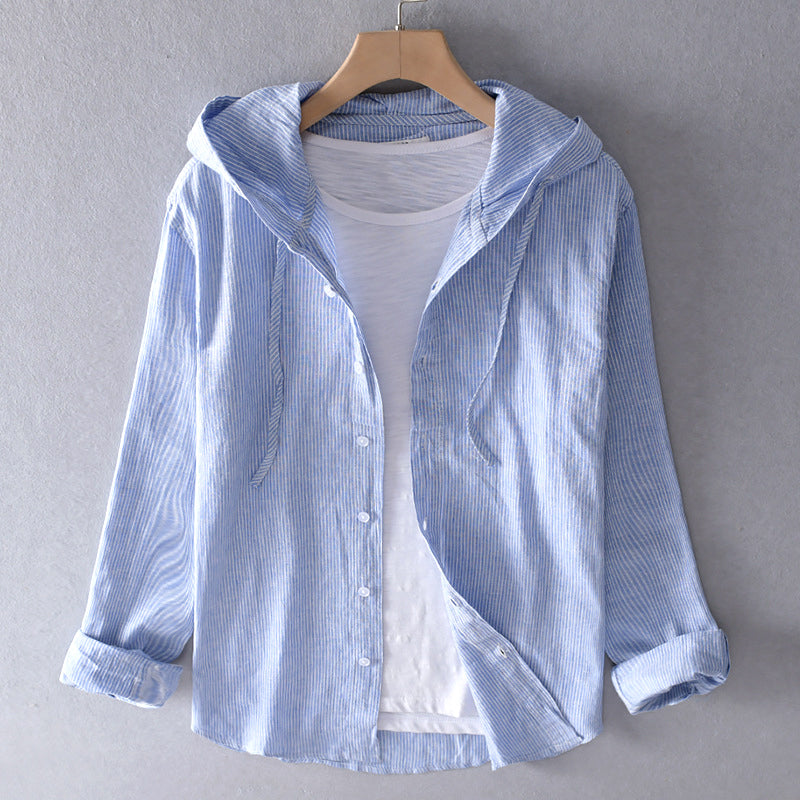 Women's Linen Hooded Shirt