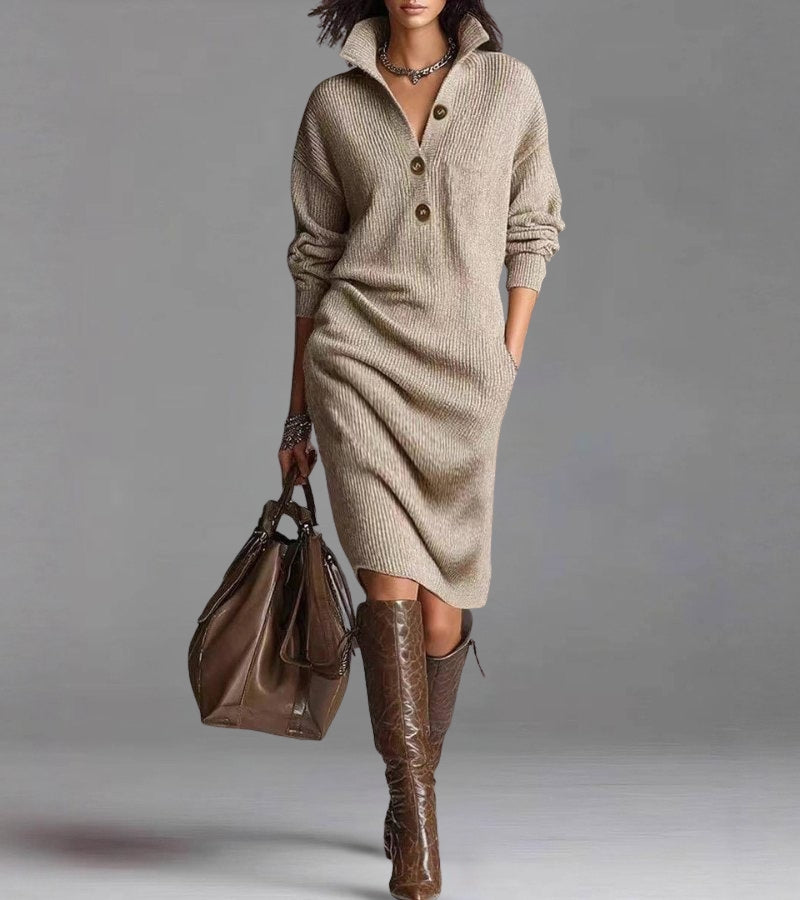 Long Sleeve Midi Sweater Dress for Women