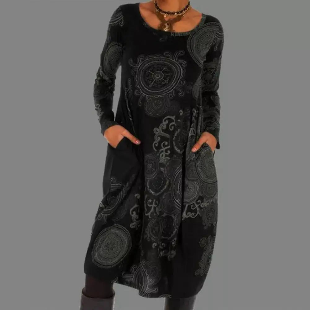 Midi bohemian dress for women