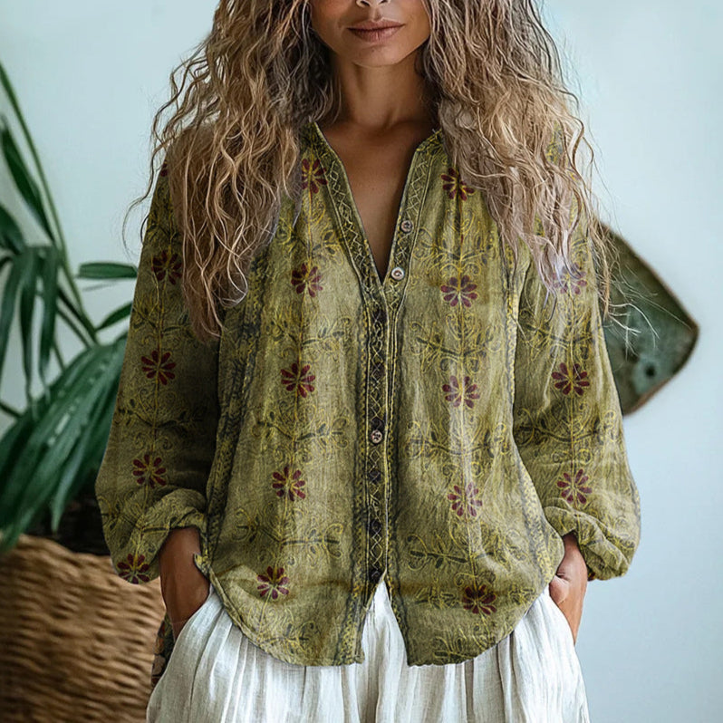 Printed Leaf Blouse for Women | Perfect for Everyday Wear