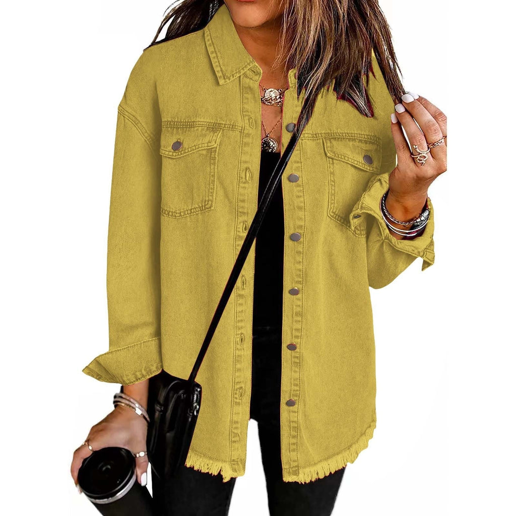 Relaxed Denim Shirt Jacket for Women
