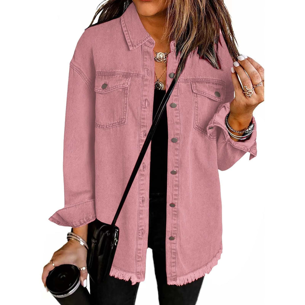 Relaxed Denim Shirt Jacket for Women