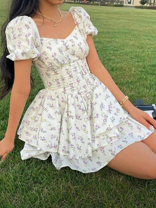 Square Neck Mini Dress for Women