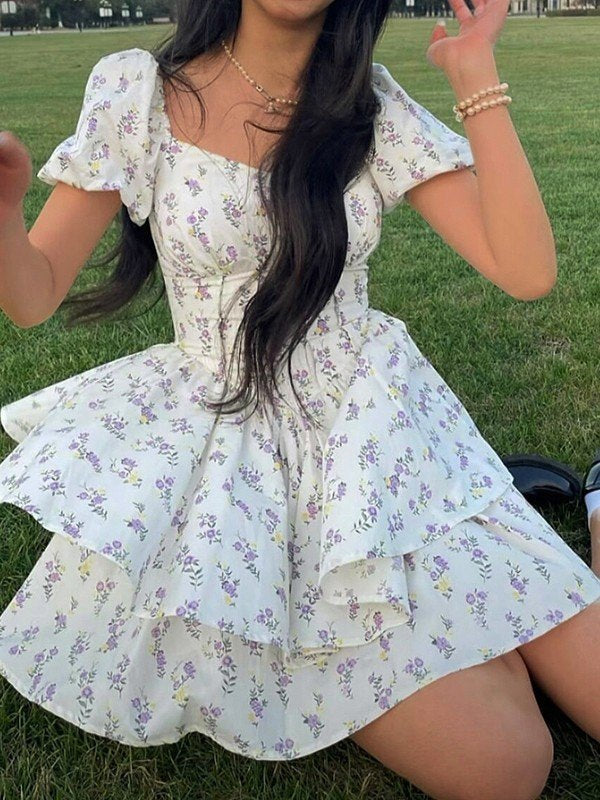 Square Neck Mini Dress for Women