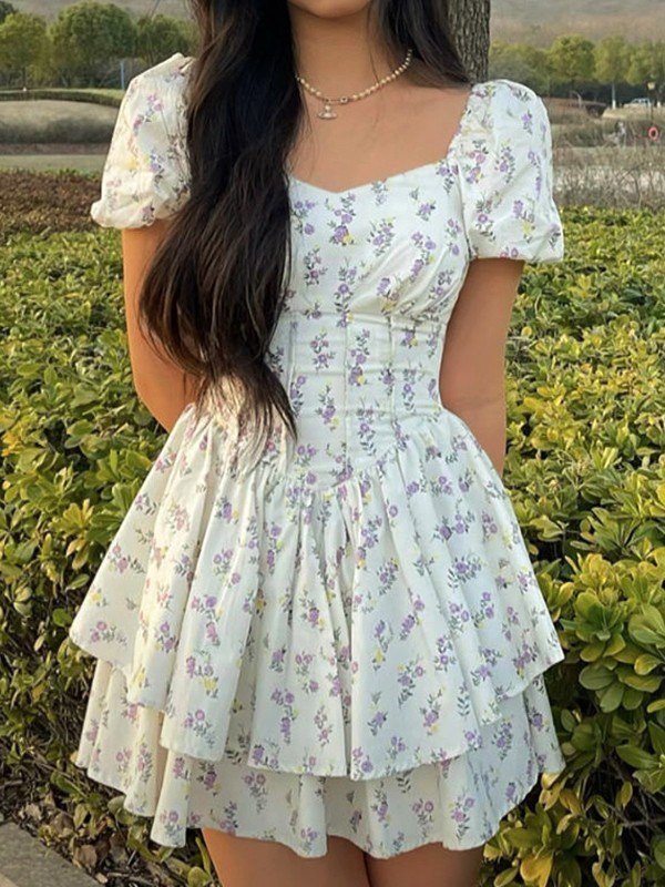 Square Neck Mini Dress for Women