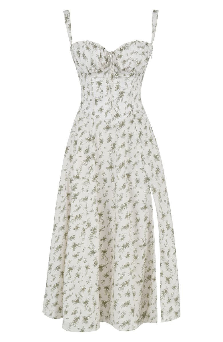 Printed Midi Dress with Straps for Women