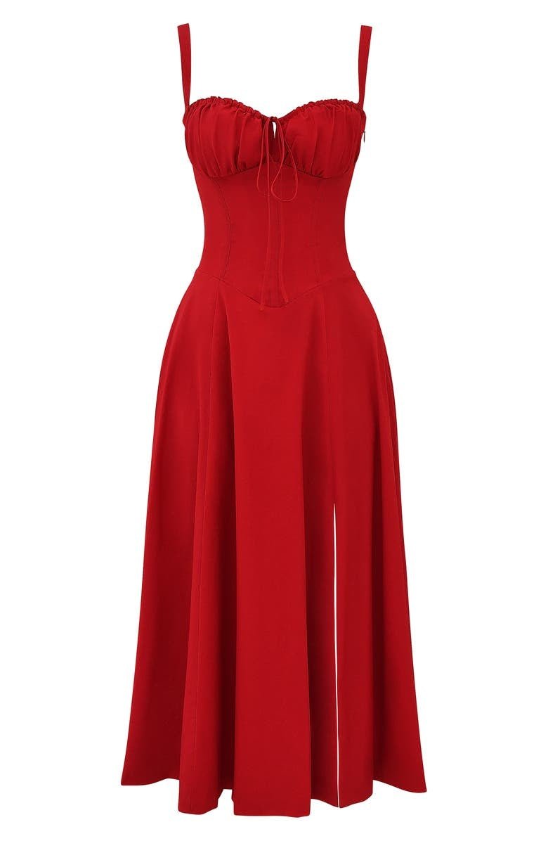 Printed Midi Dress with Straps for Women