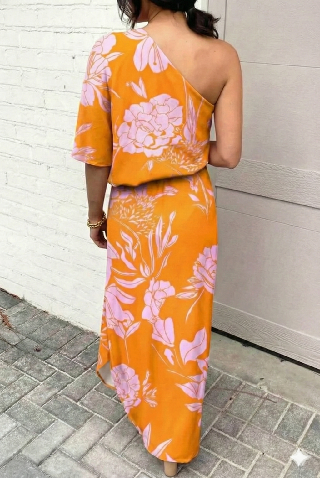Asymmetrical Floral Print Party Dress for Women