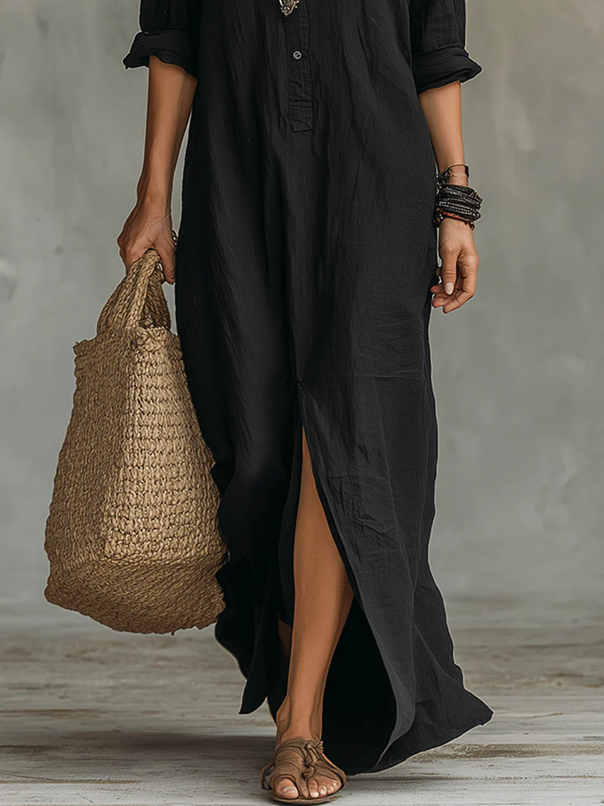 Maxi Dress with Buttons for Women