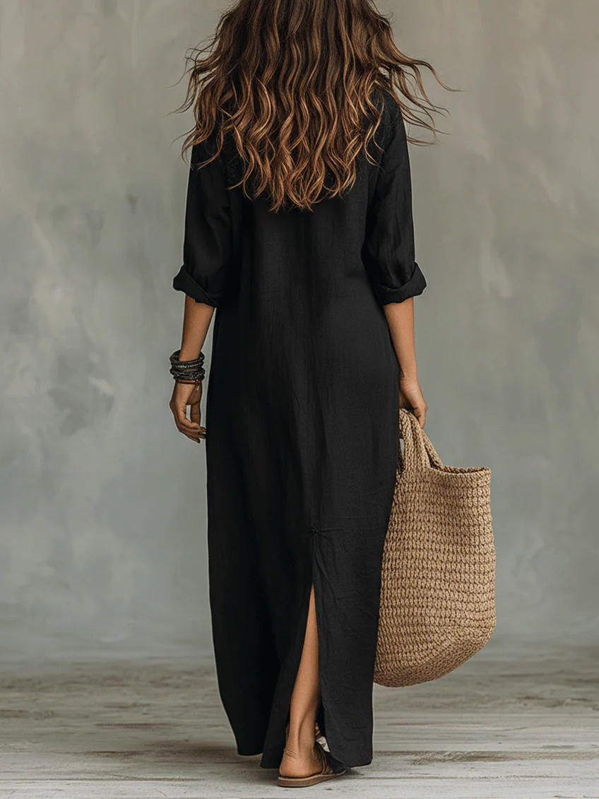 Maxi Dress with Buttons for Women