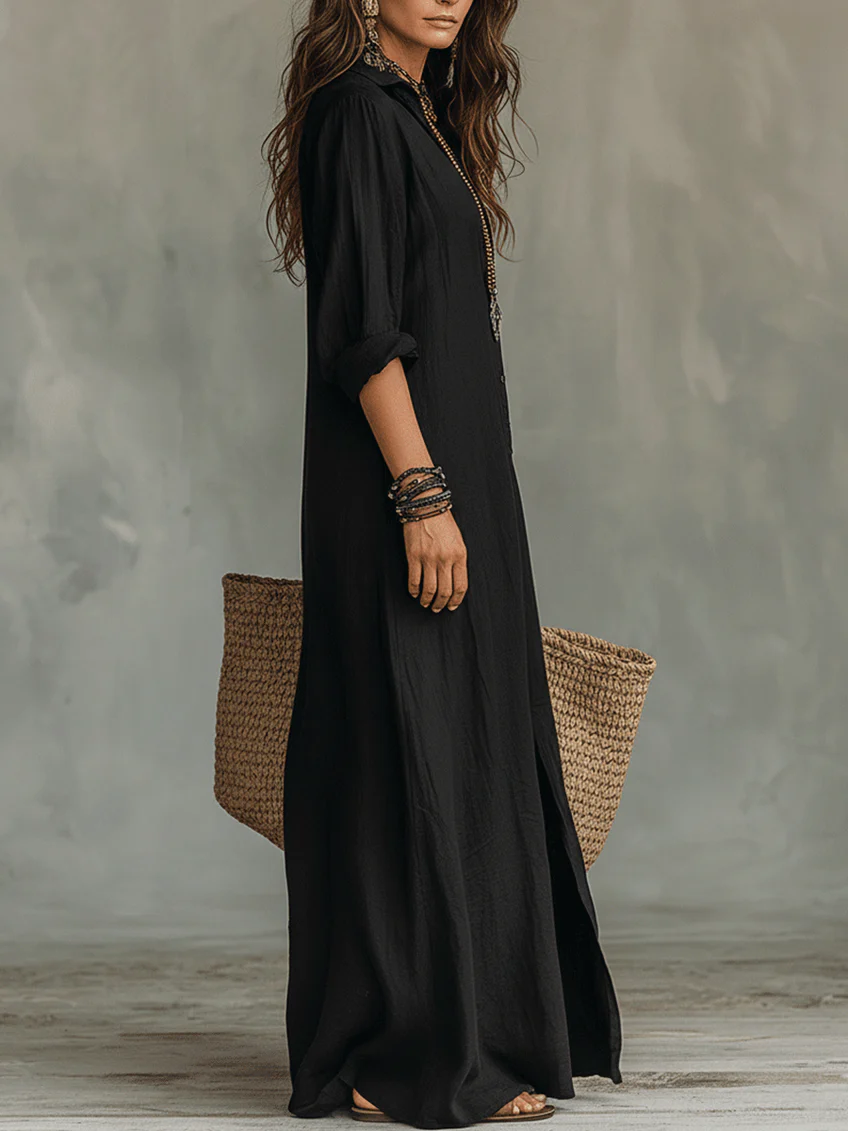 Maxi Dress with Buttons for Women