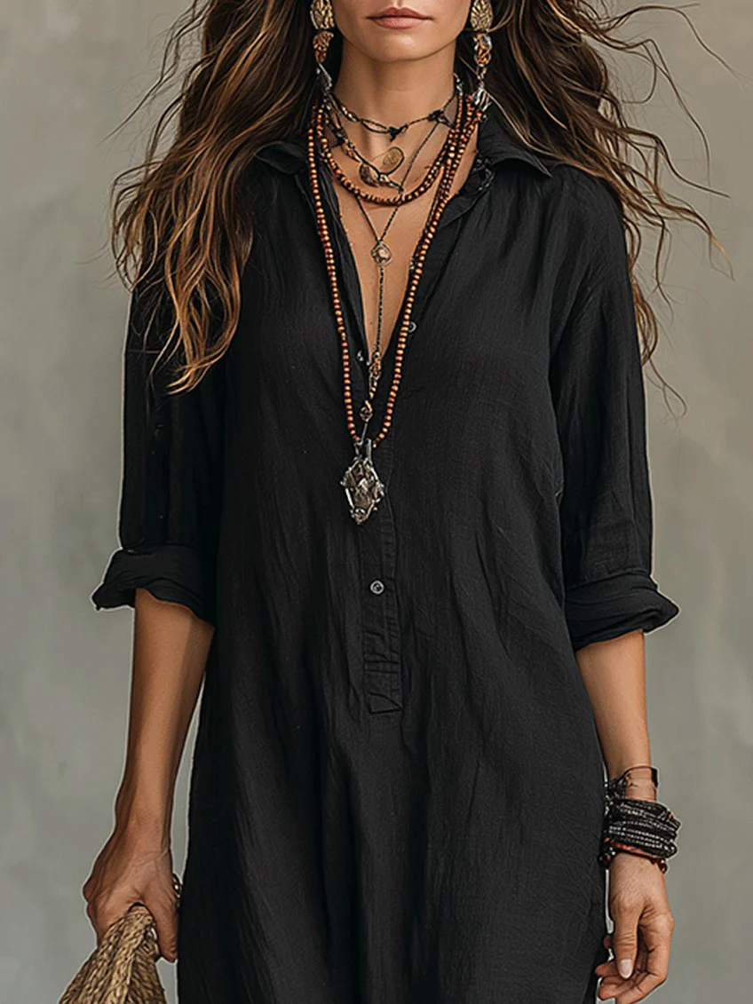 Maxi Dress with Buttons for Women