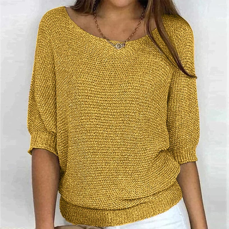 Three-Quarter Sleeve Sweater for Women