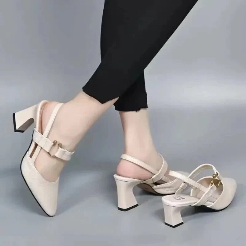 Chunky Heel Pointed Toe Shoes for Women