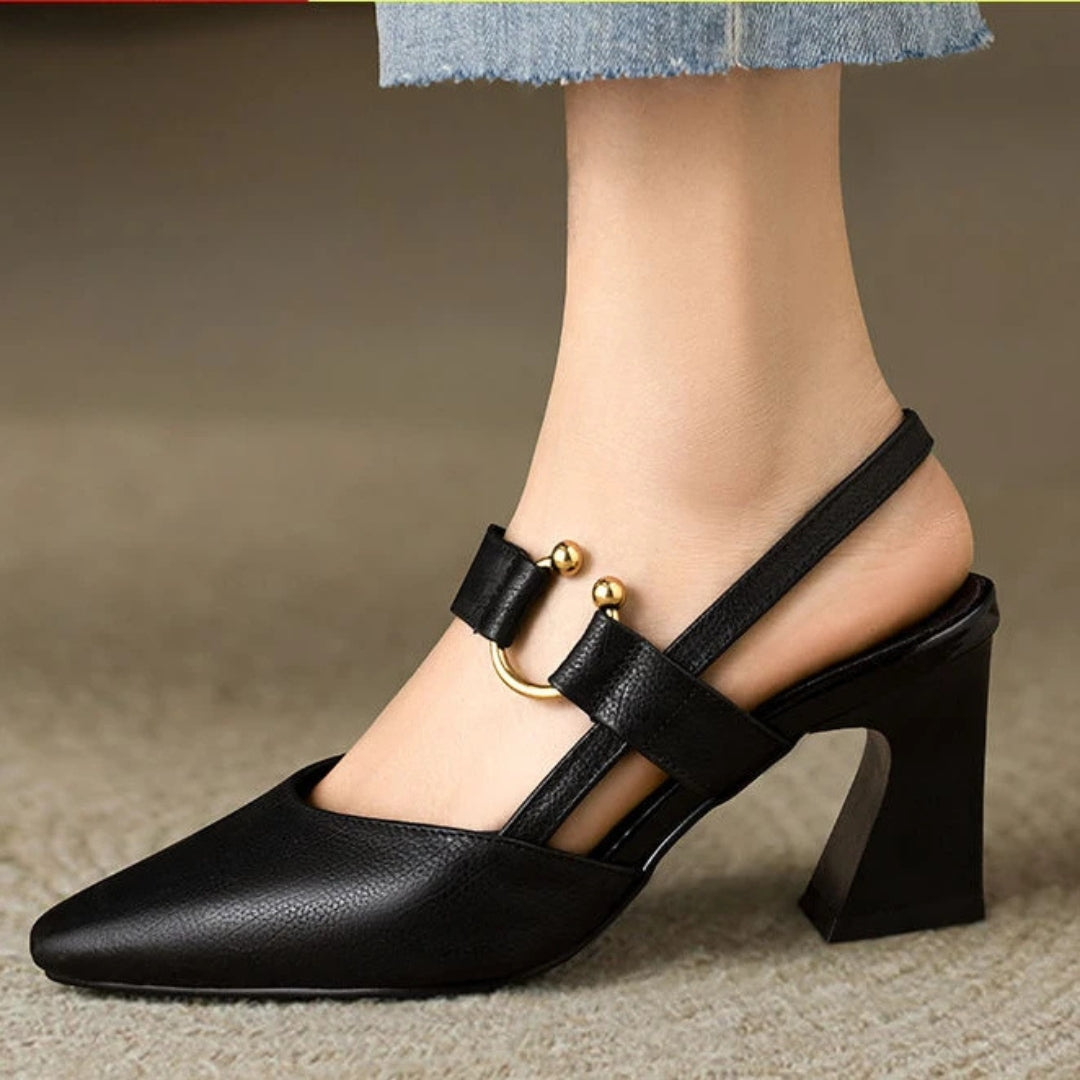 Chunky Heel Pointed Toe Shoes for Women
