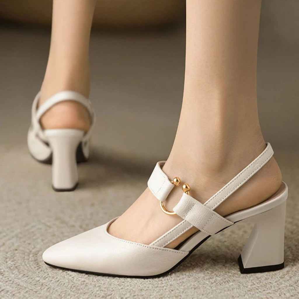 Chunky Heel Pointed Toe Shoes for Women