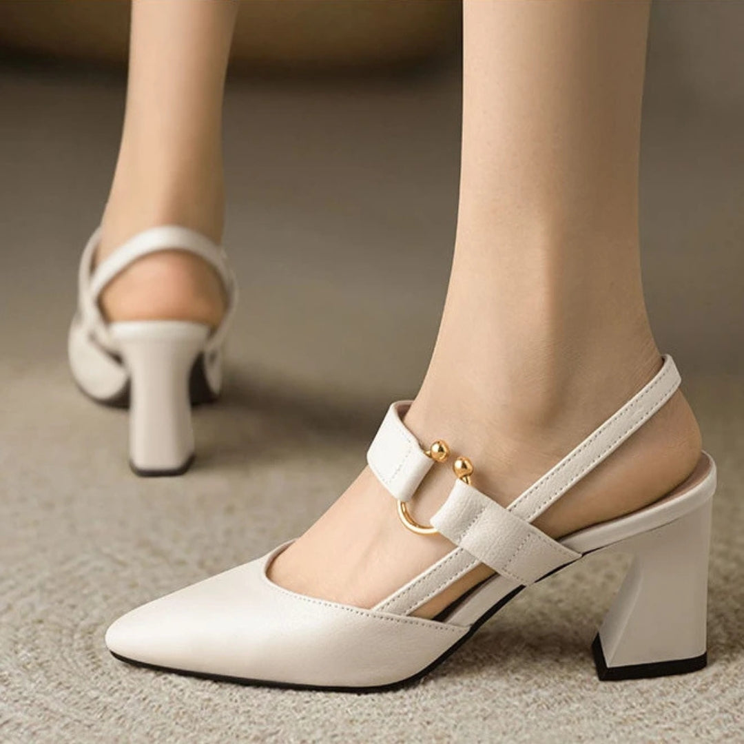 Chunky Heel Pointed Toe Shoes for Women