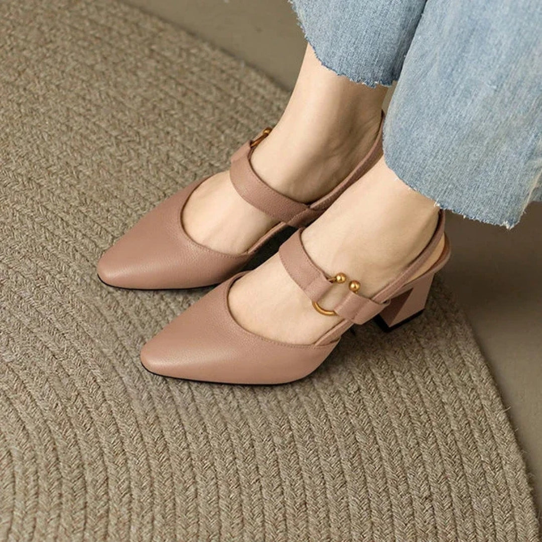 Chunky Heel Pointed Toe Shoes for Women