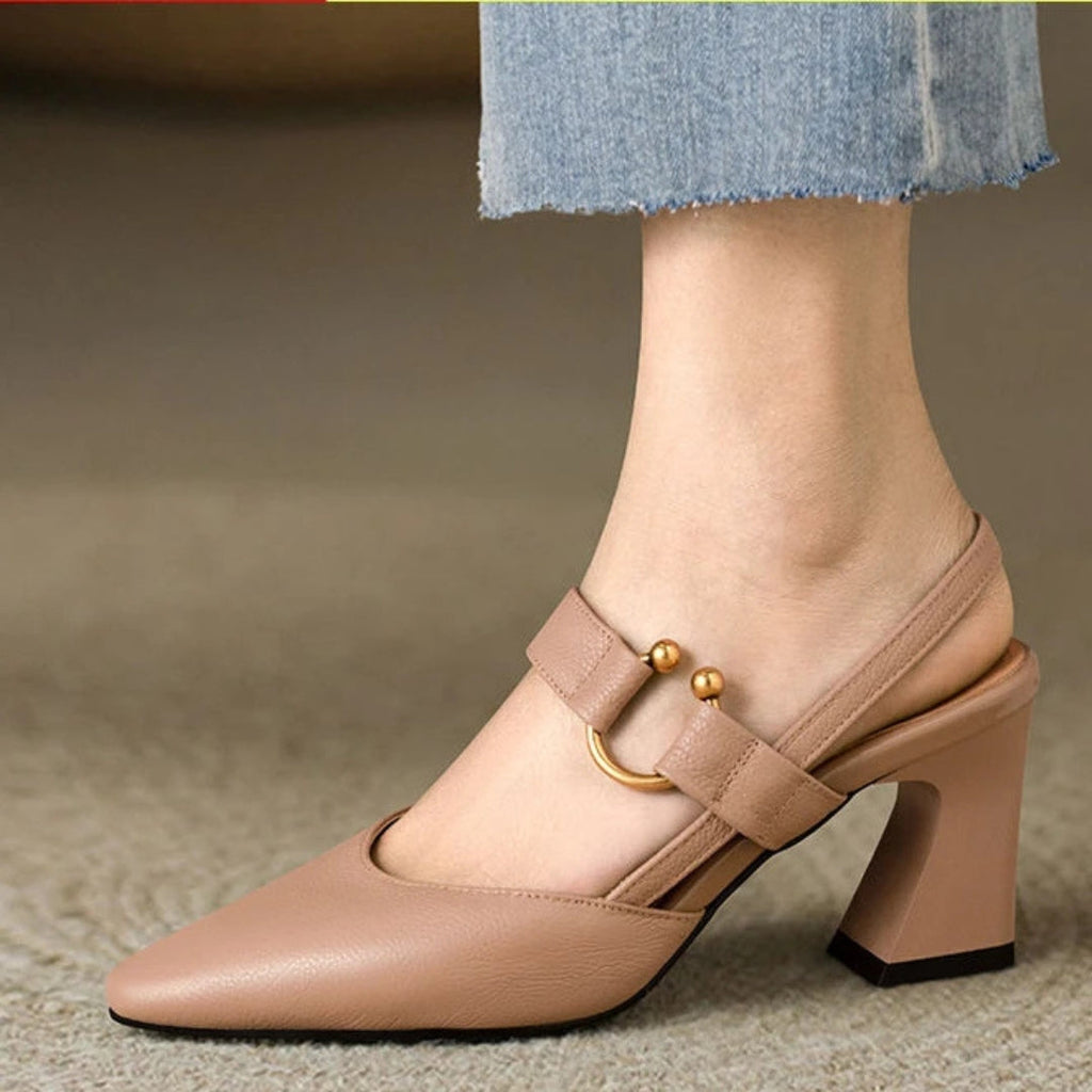 Chunky Heel Pointed Toe Shoes for Women