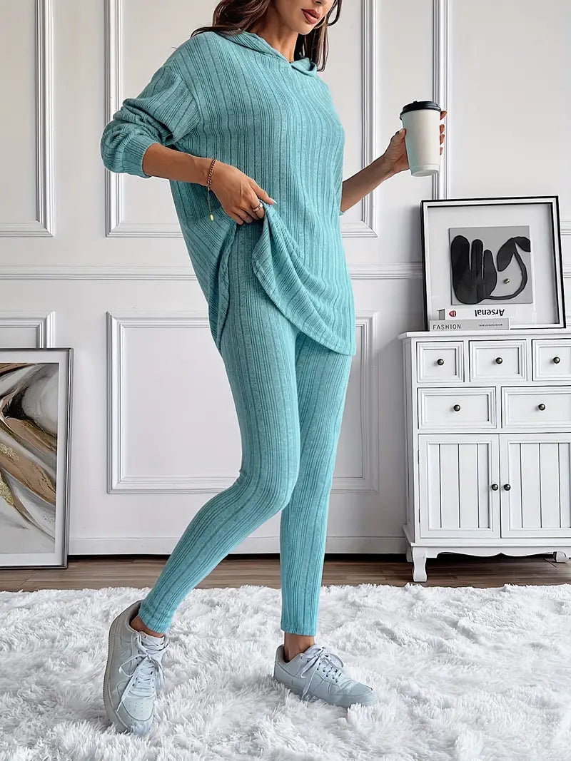 Women's Ribbed Knit Lounge Set