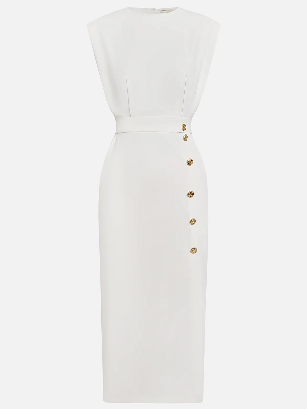 Midi Dress with Round Neck and Buttons for Women | Ideal for Summer