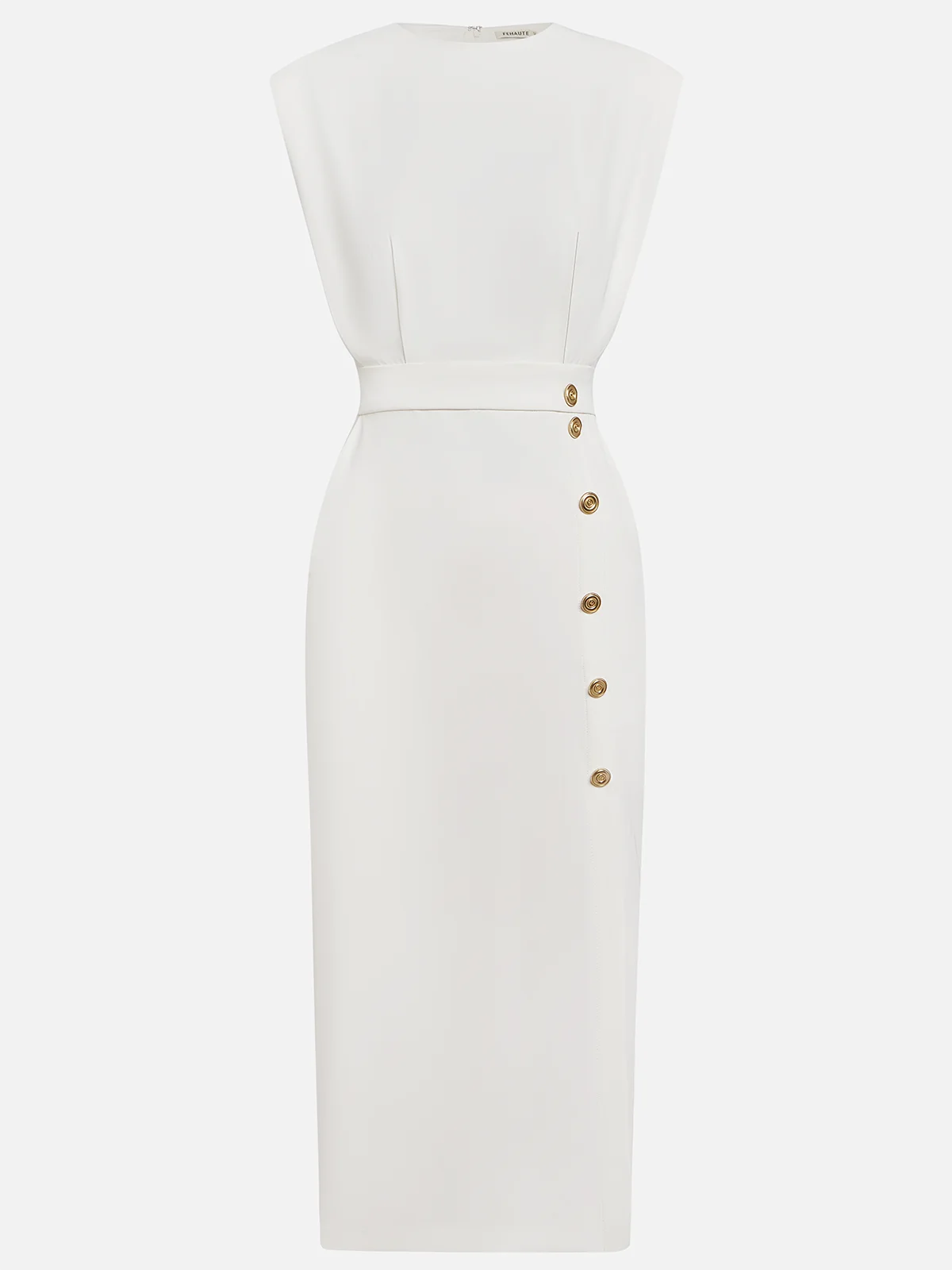 Midi Dress with Round Neck and Buttons for Women | Ideal for Summer