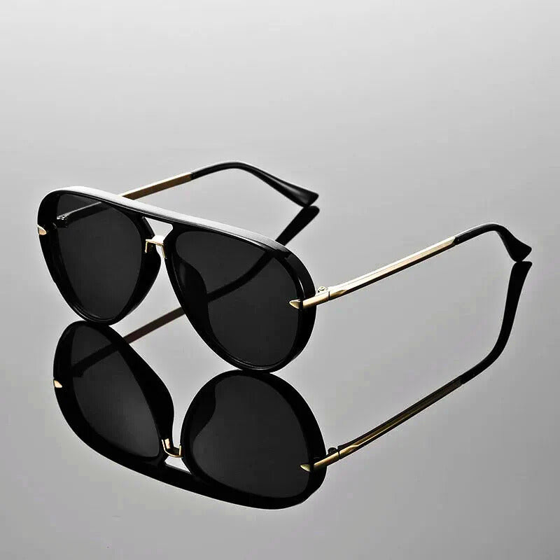 Aviator Sunglasses with Double Bridge Design for Women