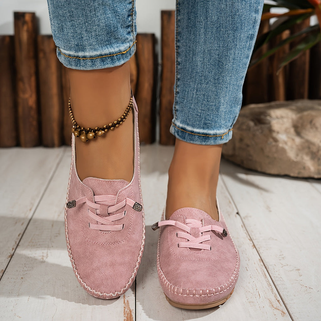 Round Toe and Low Heel Loafers for Women