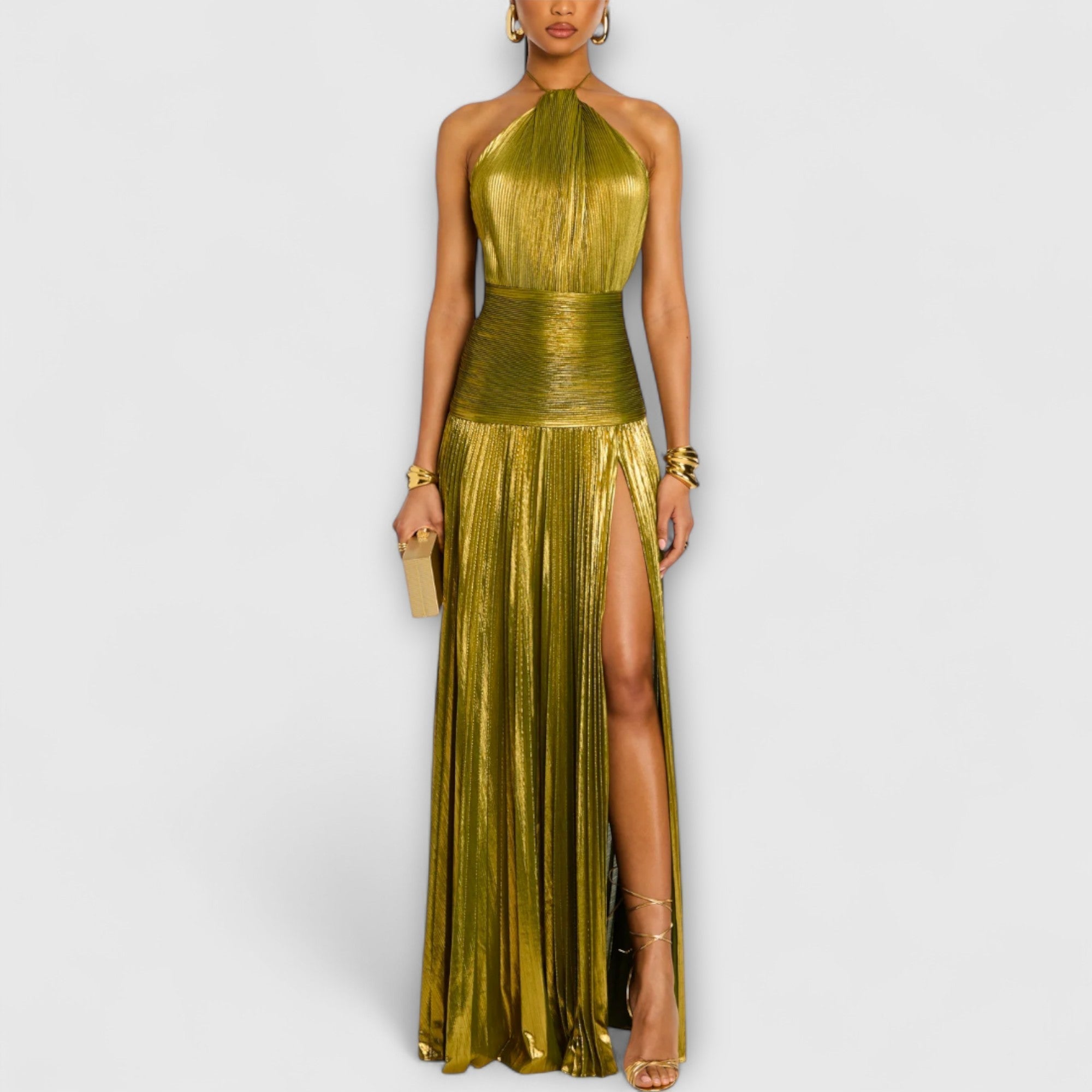 Metallic Long Evening Dress for Women